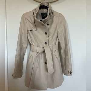 Cream colored peacoat